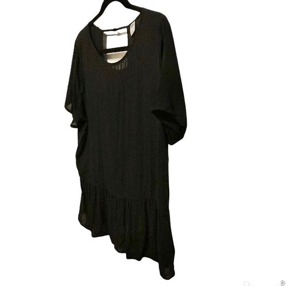 OLD NAVY Black High Low Back Keyhole Peplum Blouse Womens Large - Picture 6 of 13